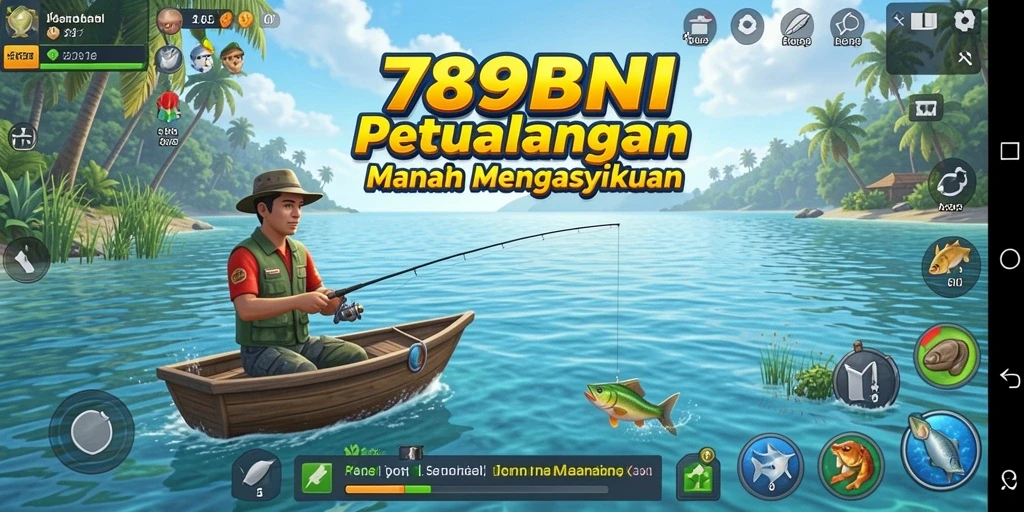 Gameplay seru 789BNI saat menangkap ikan besar.