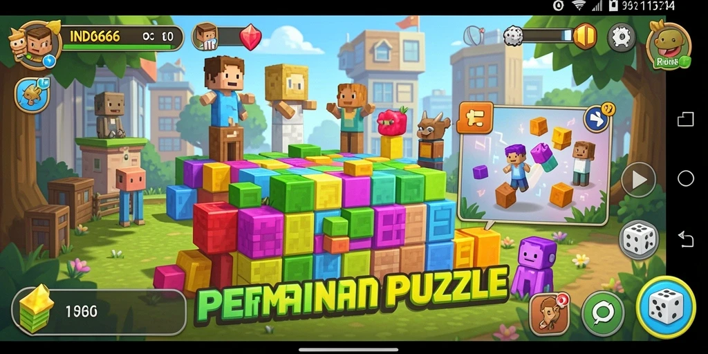 Tampilan gameplay seru dalam permainan Puzzle IND666.