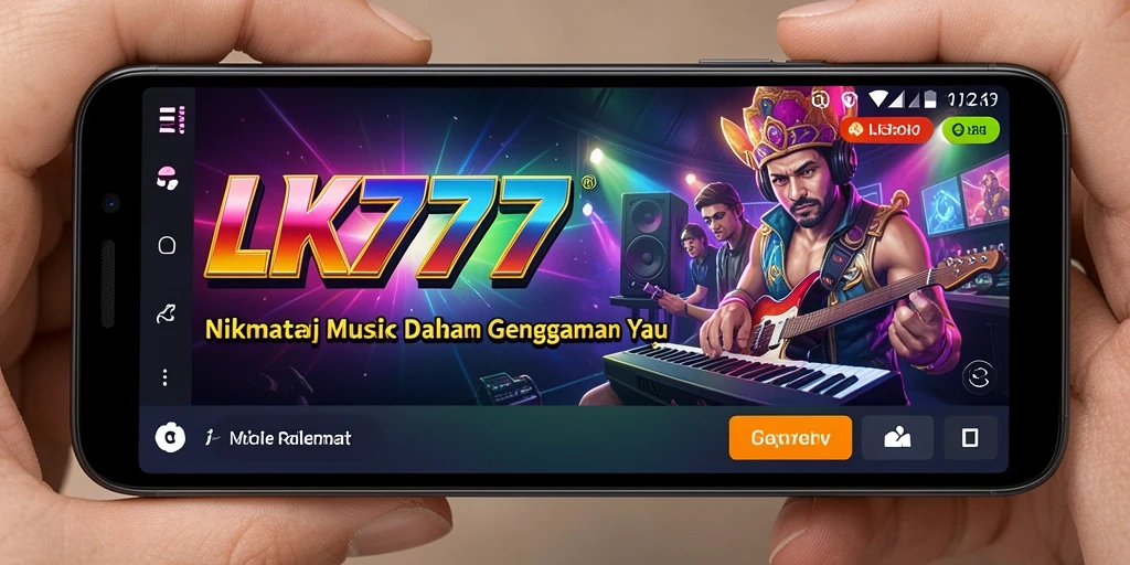 Tampilan antarmuka pengguna LK777 yang menarik saat menikmati musik.