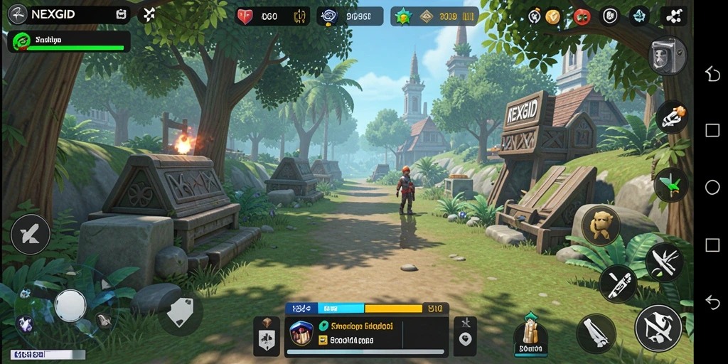 Screenshot NEXGID menampilkan gameplay simulasi yang interaktif.