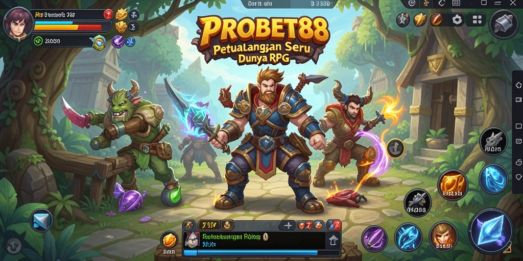 Tampilan dinamis gameplay PROBET88 saat menjelajahi dunia RPG.