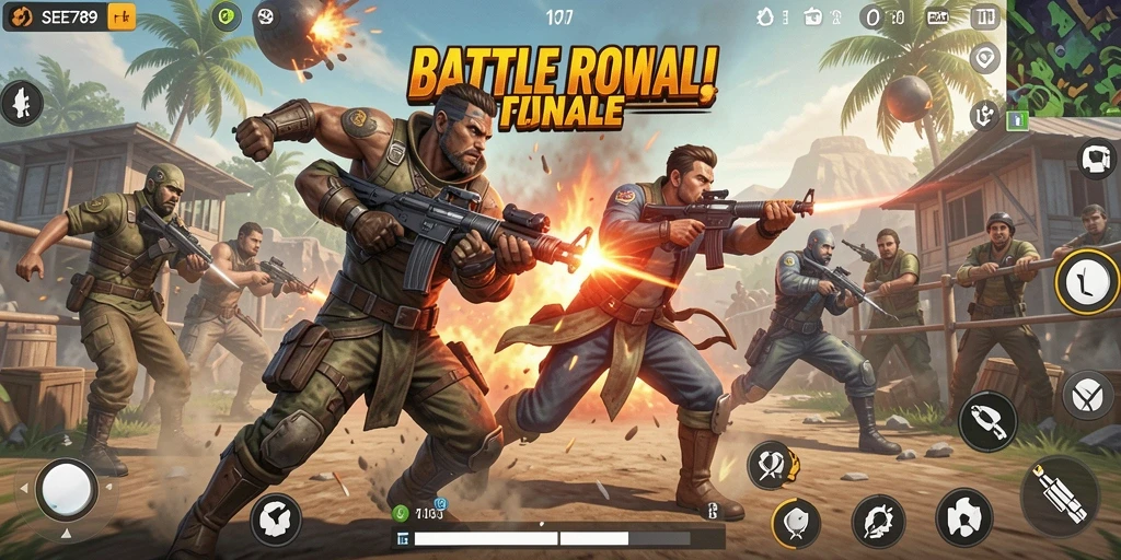 Tampilan seru dari gameplay SEE789 dalam pertempuran Battle Royale.