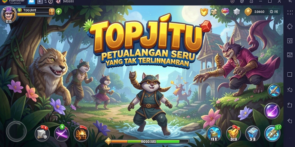 Tampilan gameplay seru dalam dunia petualangan TOPJITU.