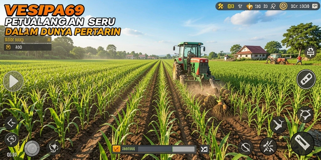 Tampilan menarik gameplay petualangan pertanian di VESPA69.