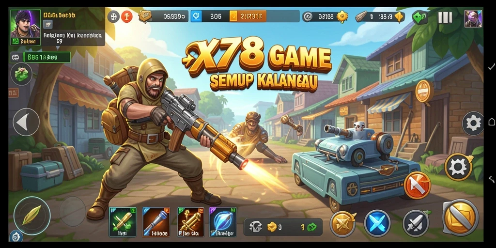 Tangkapan layar utama X78 menampilkan gameplay santai yang menyenangkan.